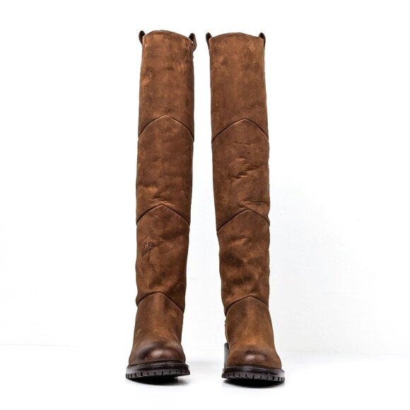 Ross & Snow Women Elena Brown Espresso OTK Shearling Lined Boots size 7US EUR 38 - Picture 2 of 8